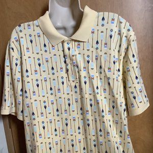 Lands' End Men's Yellow Polo Size: Large